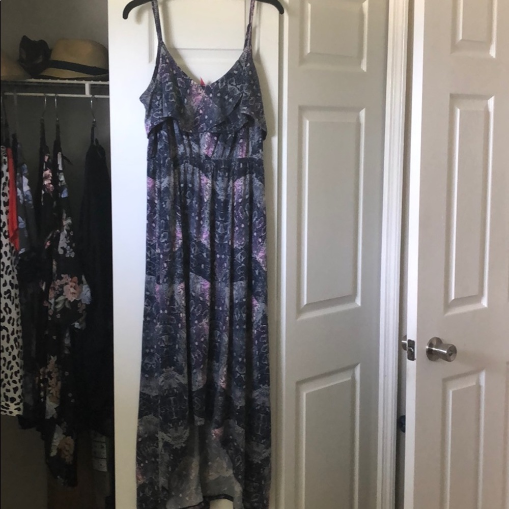 Size 1 hi low maxi purple printed